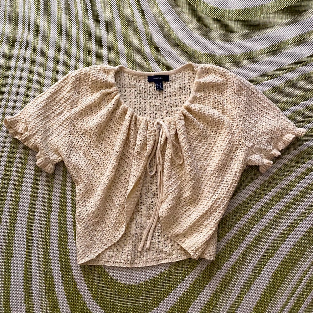 Knit Tie-Front Crop Top